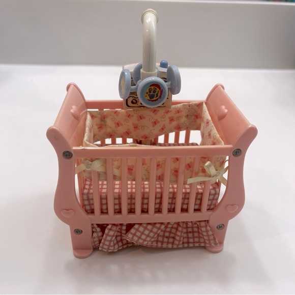 Fisher Price 2003 Loving Family Dollhouse Baby Crib Nursery Lighted Musical Pink - Picture 9 of 13